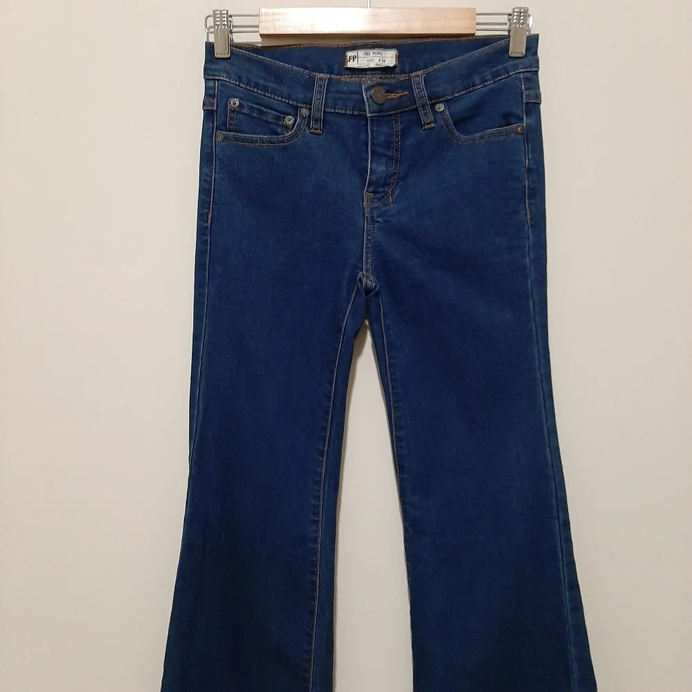Free People Blue Flared Leg Jeans Size 26